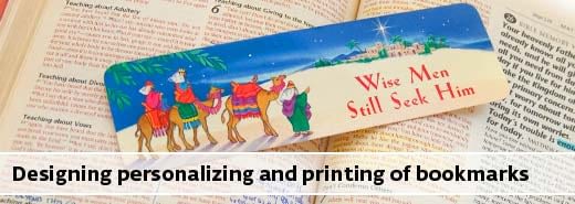 Bookmark printing designing and personalizing