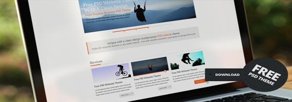 Free PSD website design template with a clean simple design. This template is suitable for all website types.